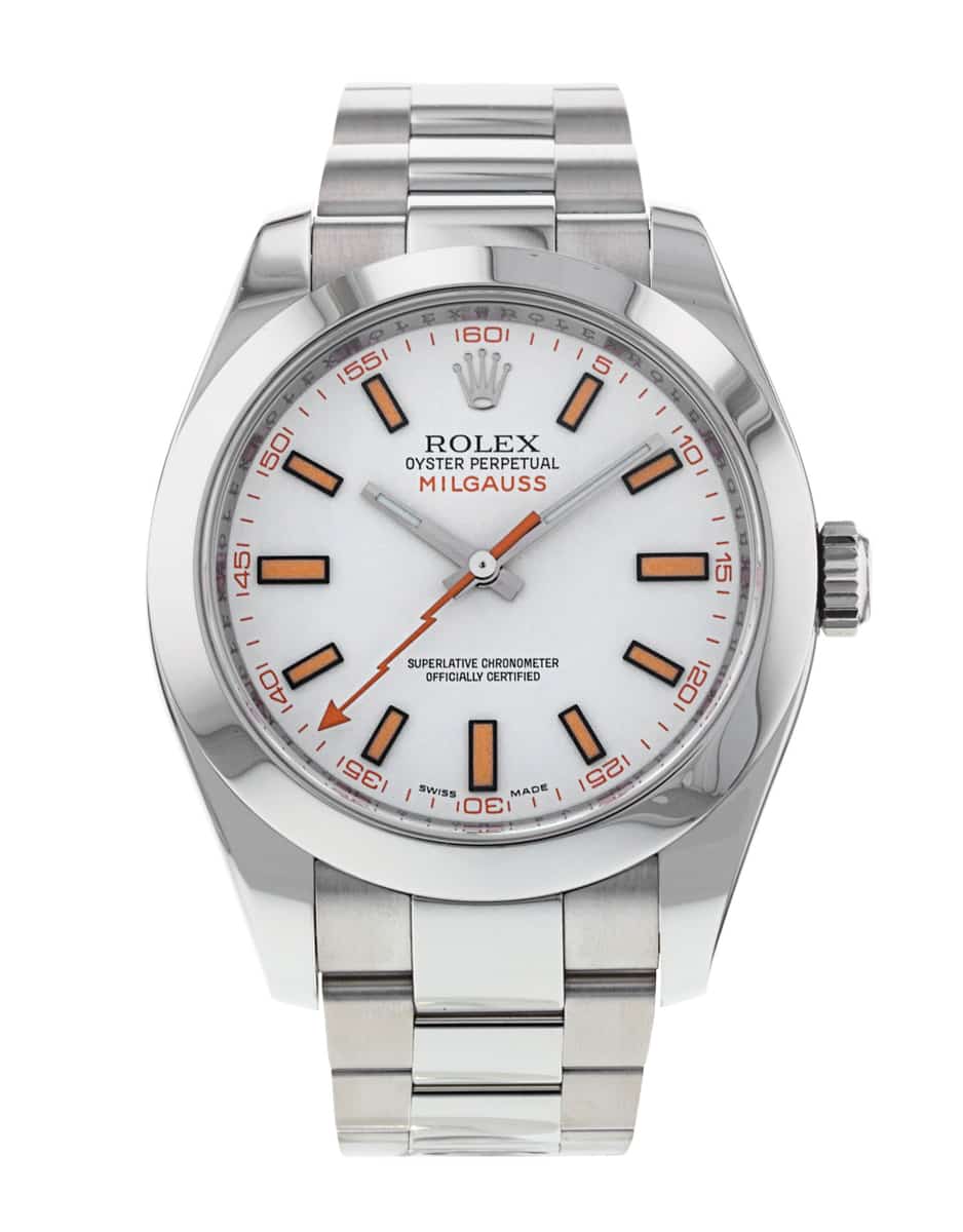 Rolex milgauss white discount dial for sale